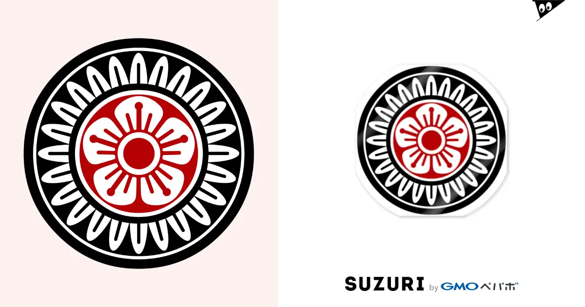 麻雀牌 1筒 イーピン <筒子>黒赤ロゴ / 麻雀ロゴTシャツ 麻雀牌 1筒 イーピン <筒子>黒赤ロゴ / 麻雀ロゴTシャツ