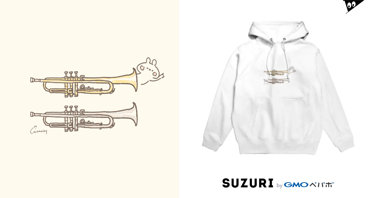 トランペットとうさぎ Momochy Shop Momochy のパーカー通販 Suzuri スズリ トランペットとうさぎ Momochy Shop Momochy のパーカー通販 Suzuri スズリ
