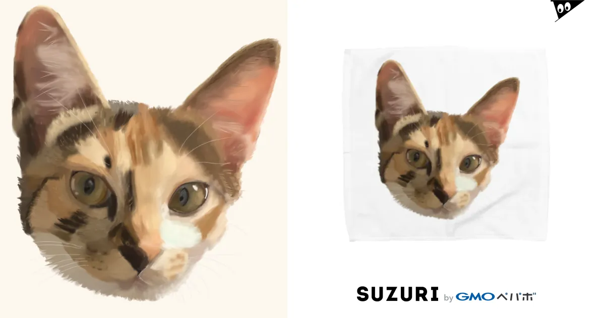 猫の絵 色鉛筆画 三毛猫」 3