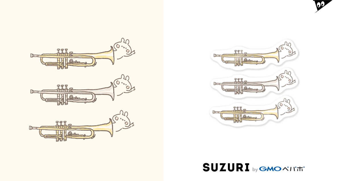 トランペットとうさぎ Momochy Shop Momochy のステッカー通販 Suzuri スズリ トランペットとうさぎ Momochy Shop Momochy のステッカー通販 Suzuri スズリ