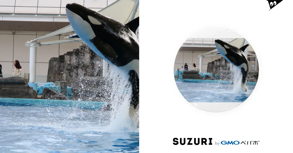 名古屋港水族館 シャチのリンのジャンプ！ / suisou_aquaの缶バッジ通販 ∞ SUZURI（スズリ）