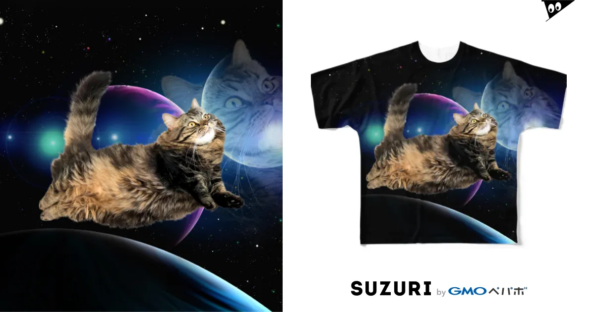 宇宙猫 All-Over Print T-Shirt by マンチカンのアーサー 宇宙猫 All-Over Print T-Shirt by マンチカンのアーサー