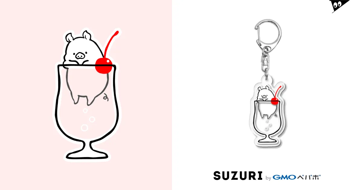 豚トッピングジュース / 前髪ぱっつん◇SUZURI店 ( maegami_27