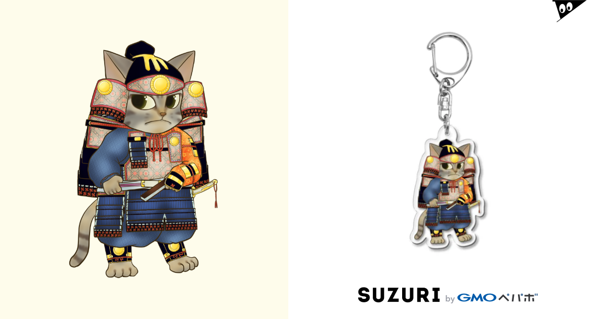 鎌倉殿の13猫 : 三浦義澄 / ねこや久鶻堂 ( qkotsudo )のアクリルキーホルダー通販 ∞ SUZURI(スズリ)