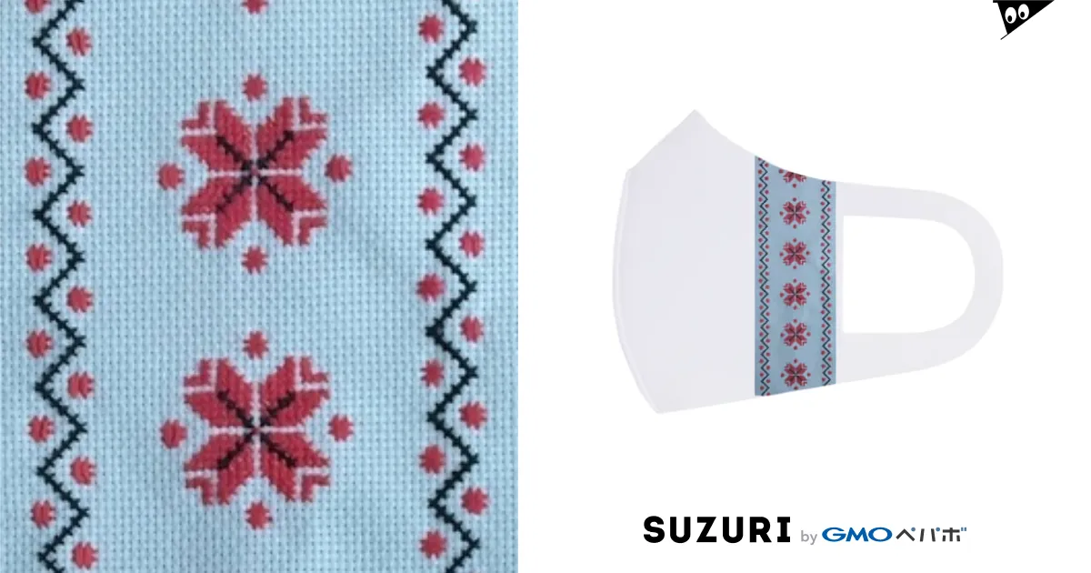 ウクライナの民族衣装ヴィシヴァンカの刺繍風（縦