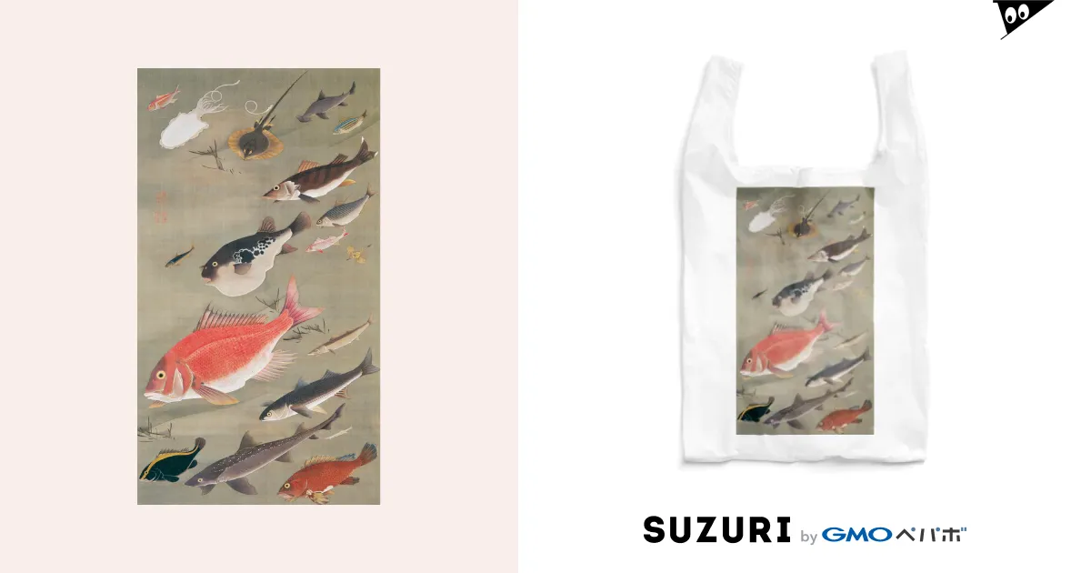 伊藤若冲《群魚図（鯛）》 / 世界の絵画アートグッズ ( Art-chan )のエコバッグ通販 ∞ SUZURI（スズリ）