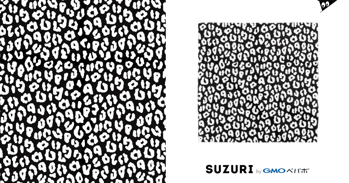 モノトーンヒョウ柄（黒地×白） / lg_hのバンダナ通販 ∞ SUZURI
