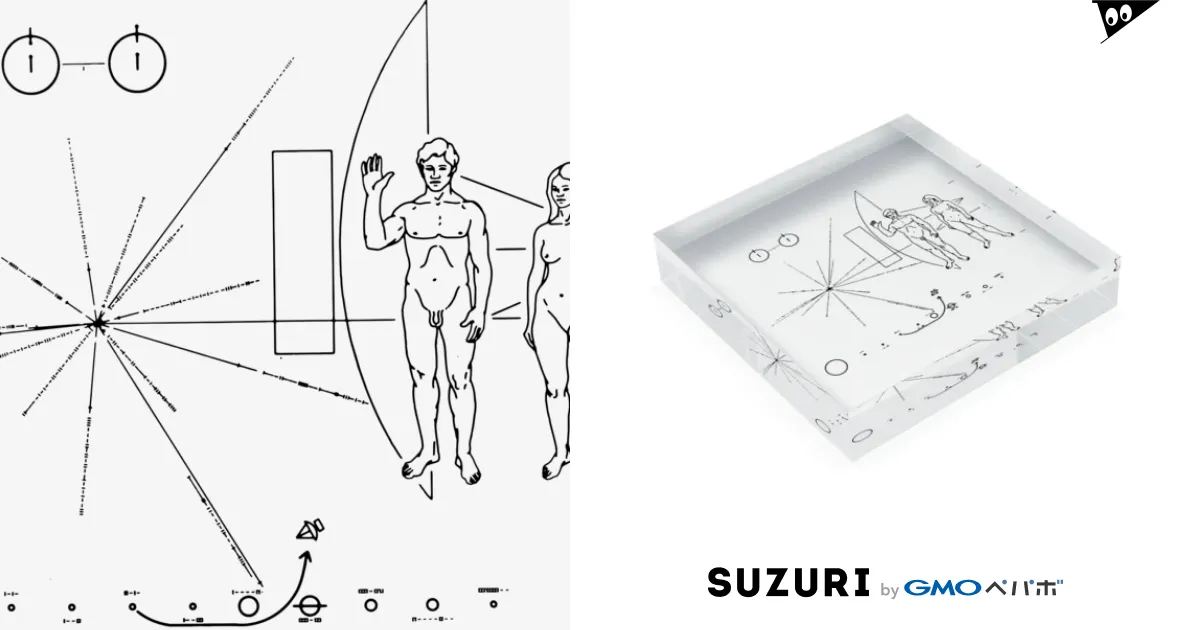 パイオニア探査機の金属板 Acrylic Block by metao dzn【メタヲ パイオニア探査機の金属板 Acrylic Block by metao dzn【メタヲ
