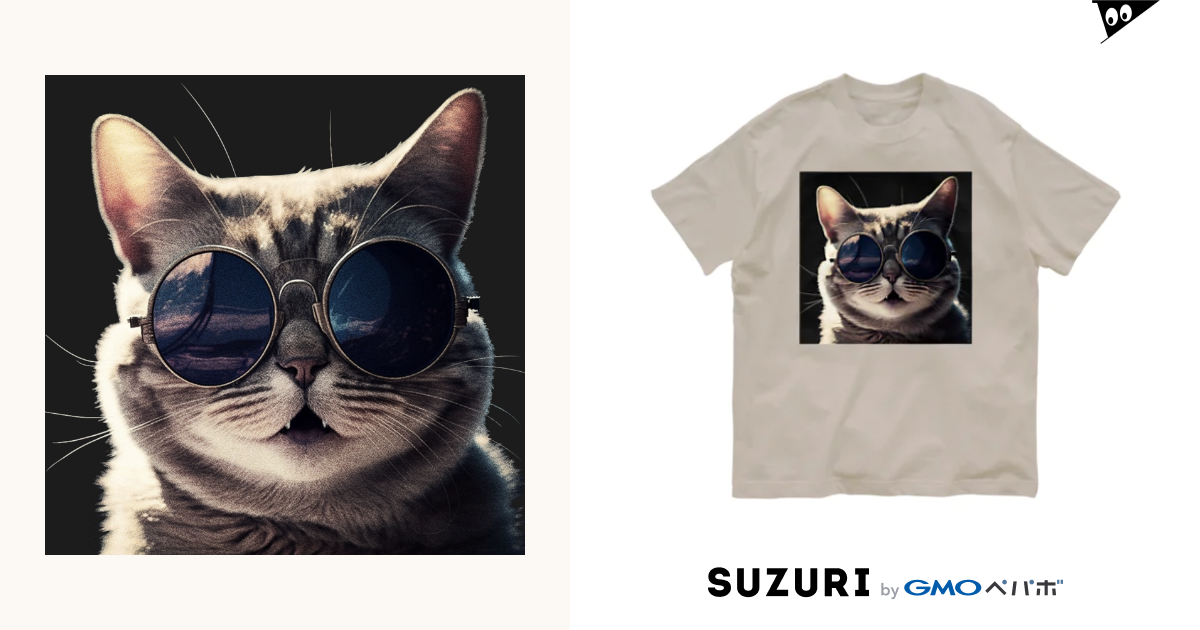 サングラス猫チャン！BLACK / sunglassesのオーガニックコットンTシャツ通販 ∞ SUZURI（スズリ）