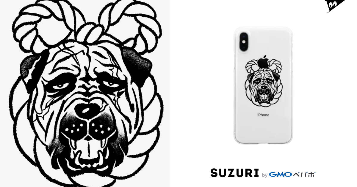 土佐犬 メイドイン極楽スズリ店 Jinxkc のクリアスマホケース Iphoneケース 通販 Suzuri スズリ