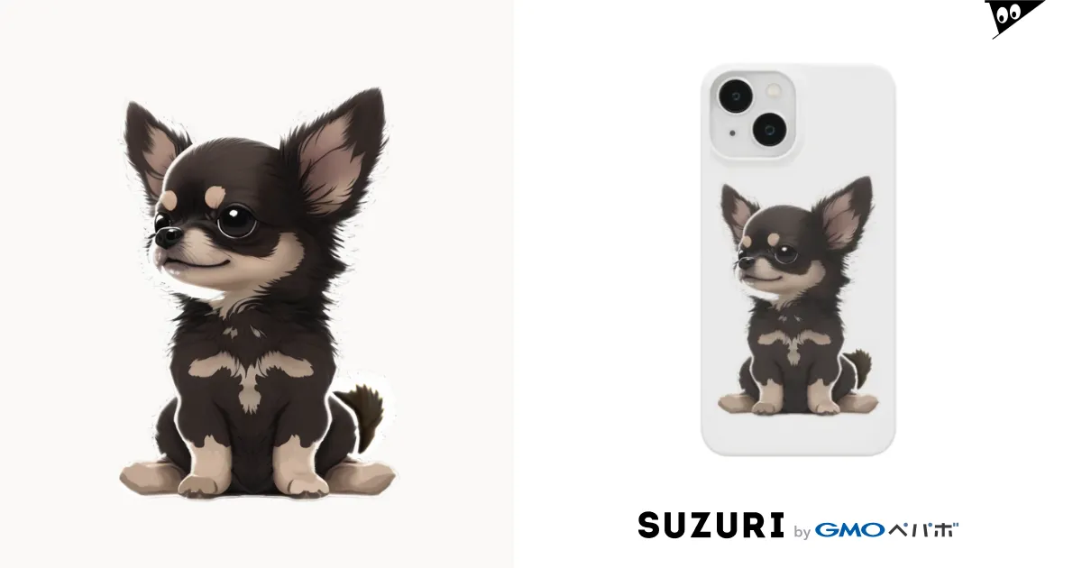 チワワ(黒) Smartphone Cases (iPhone) by icemoon ( icemoon_ai ) ∞ SUZURI