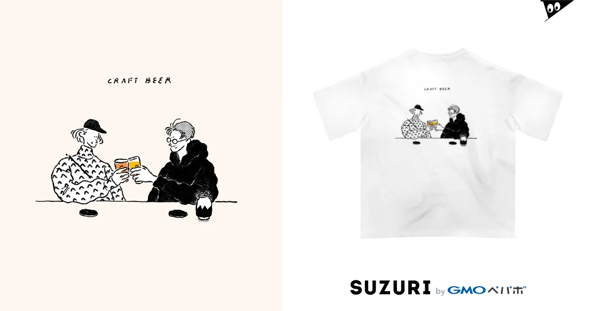 Whimsy ロゴ(乾杯) Tシャツ 枠なし / Bar Whimsy ( whimsy )の