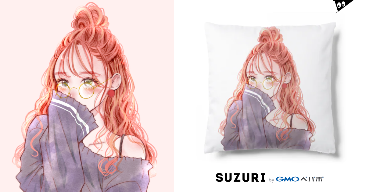 七色の海様 めがね女の子 Cushion by Ciel_nage ∞ SUZURI