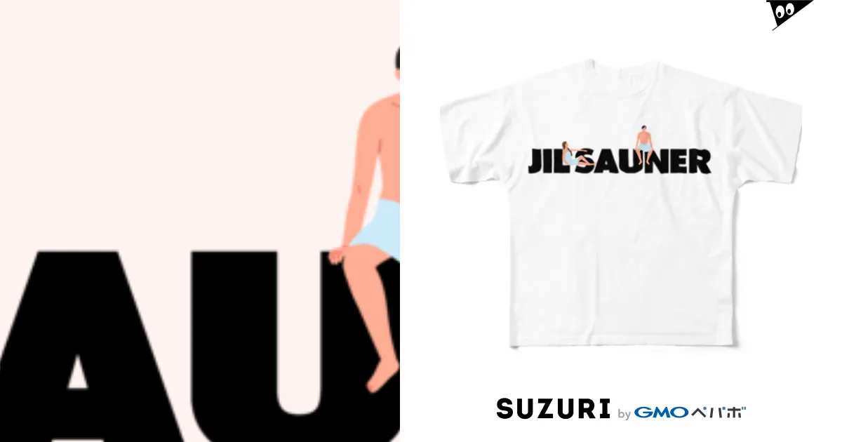 JIL SAUNER-ジルサウナー-サウナしている人ロゴ / FUNNY JOKES ( funny-jokes )のフルグラフィックTシャツ通販 ∞  SUZURI（スズリ）