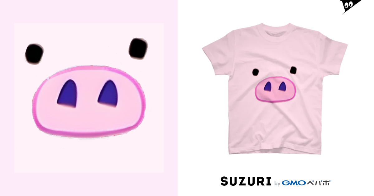 ピンク  の子豚 / 浪漫千代（ロマチョんの店） ( ko_ru )のスタンダードTシャツ通販 ∞ SUZURI（スズリ）