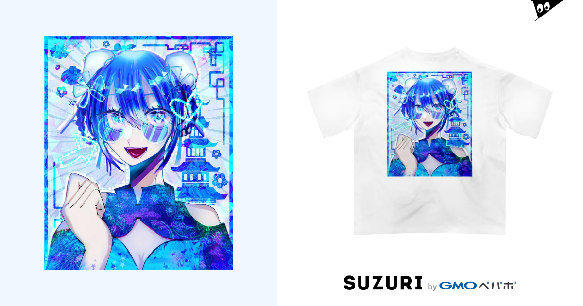 水色サブカル系女子 / tekuのオーバーサイズTシャツ通販 ∞ SUZURI