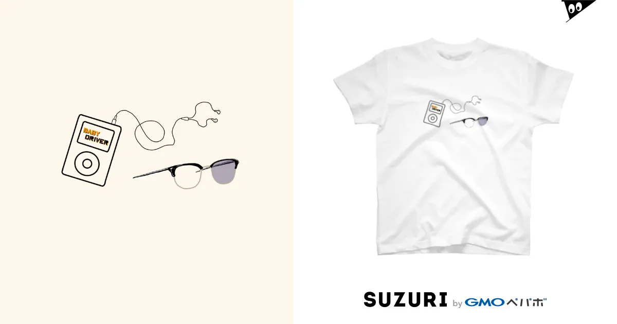 🎧BABY DRIVER🕶 / Furuichi Motohide ( mr_motsuo )のスタンダードTシャツ通販 ∞ SUZURI（スズリ）