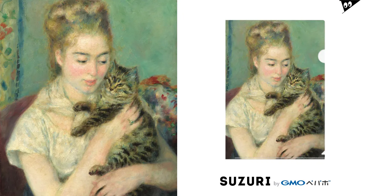 ルノワール「猫を抱く女性」 ピエール＝オーギュスト
