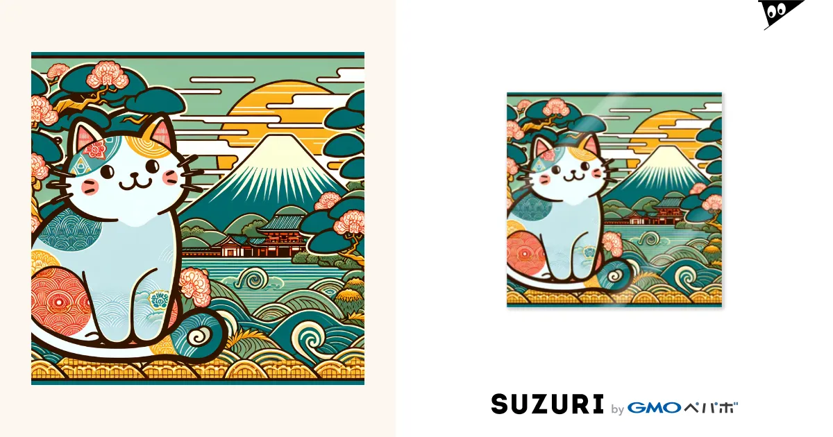tw様予約①絵画「猫の背中に何かある〜日本の夏の風物詩