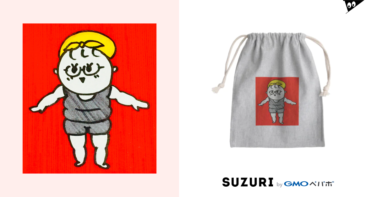 ぶらっくうーまん3 Mini Drawstring Bag by きよら ( kiyora_67