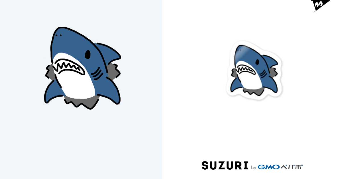 突き破るサメ Sticker By サメtシャツ わりとおもい Waritoomoi Suzuri