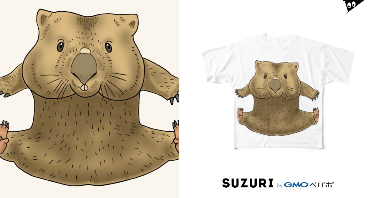 ウォンバット体重測定F / So-suppeのフルグラフィックTシャツ通販 ∞ SUZURI（スズリ）